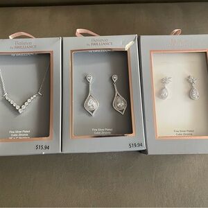 Silver Plated Cubic Zirconia Jewelry Set